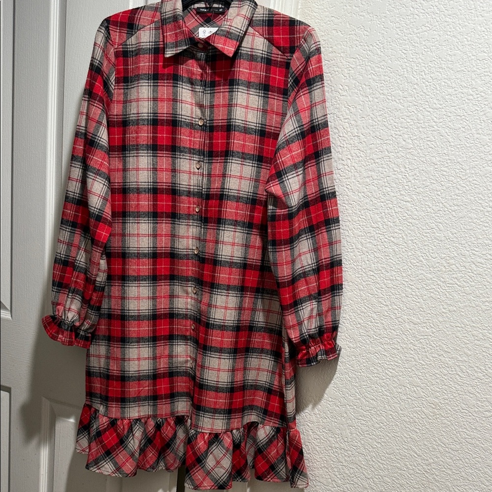 Plaid Red and Black Dress